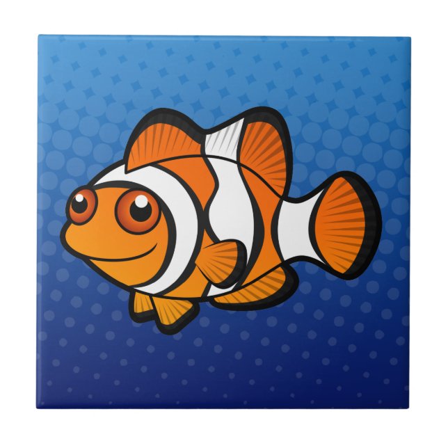 Cartoon Clownfish Ceramic Tile (Front)