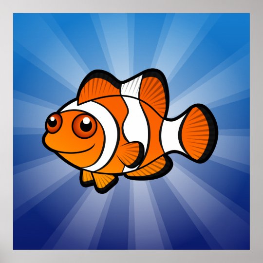 Cartoon Clownfish Poster 