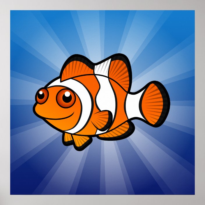 Cartoon Clownfish Poster | Zazzle.com