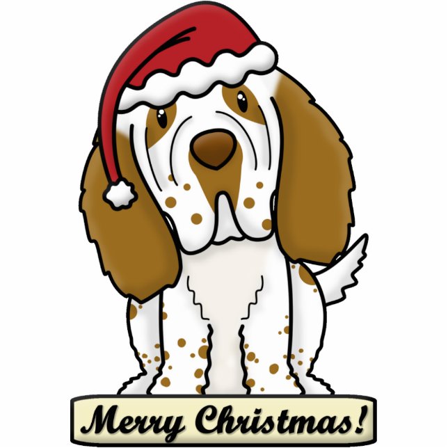 Cartoon Clumber Spaniel Christmas Ornament (Front)
