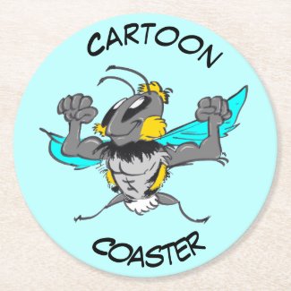 Cartoon Coaster: Cute Bumble Bee Coaster