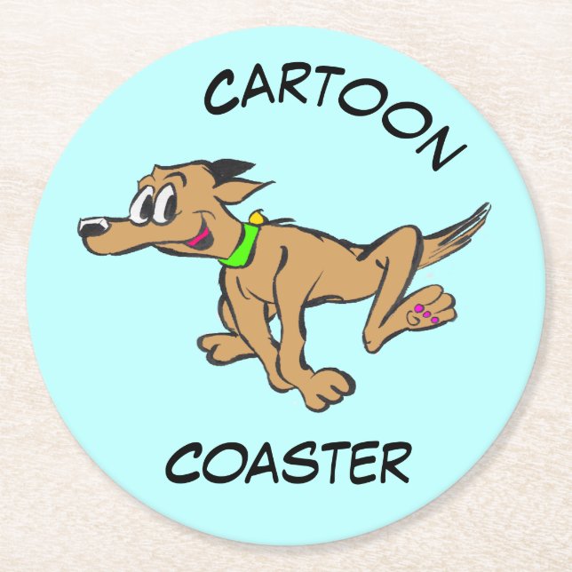 Cartoon Coaster: Cute Running Dog Coaster (Front)