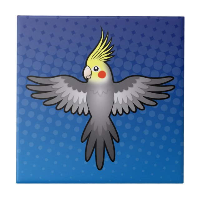 Cartoon Cockatiel Ceramic Tile (Front)