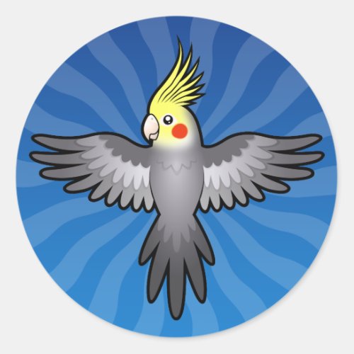 Cartoon Cockatiel Classic Round Sticker