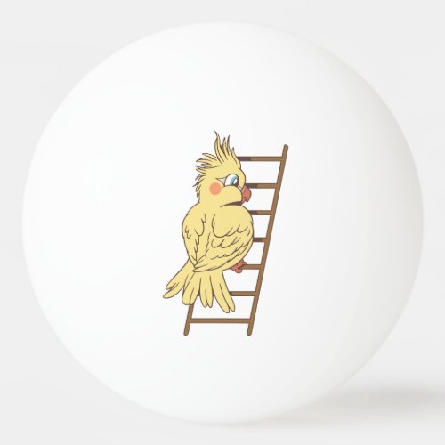 Cartoon cockatiel climbing design ping pong ball