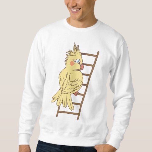 Cartoon cockatiel climbing design sweatshirt