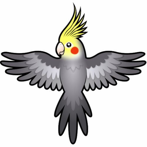 Cartoon Cockatiel Cutout