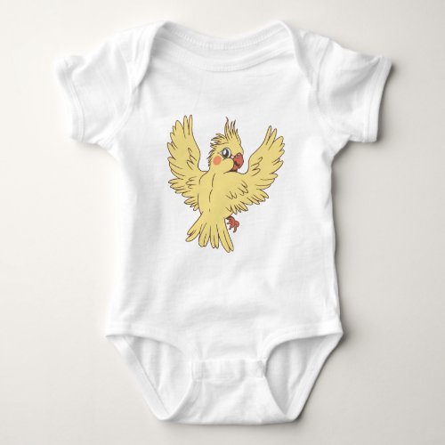 Cartoon cockatiel design baby bodysuit