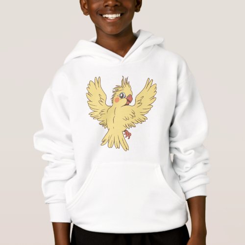 Cartoon cockatiel design hoodie