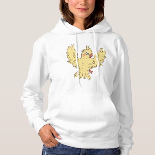 Cartoon cockatiel design hoodie