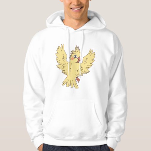 Cartoon cockatiel design hoodie
