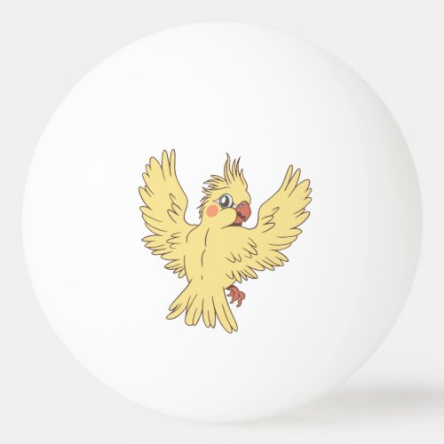 Cartoon cockatiel design ping pong ball