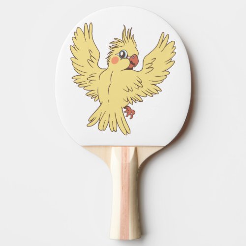 Cartoon cockatiel design ping pong paddle