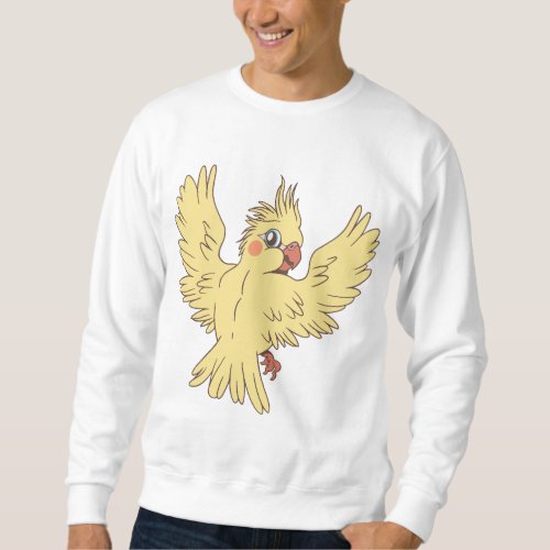 Cartoon cockatiel design sweatshirt