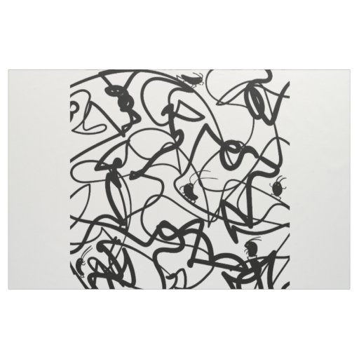 Cartoon cockroach friends fabric