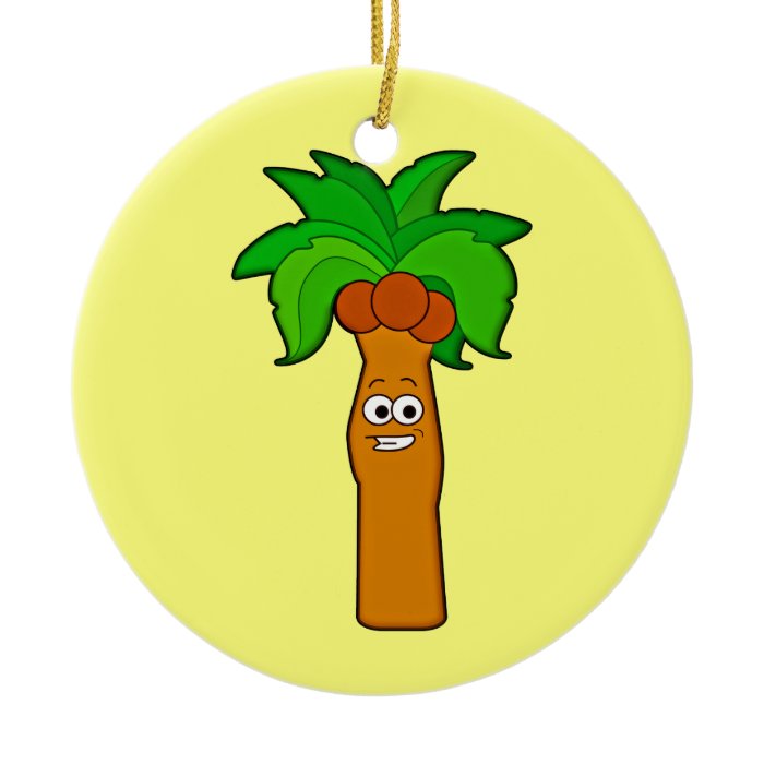 Cartoon Coconut Palm Tree Dude Ornaments