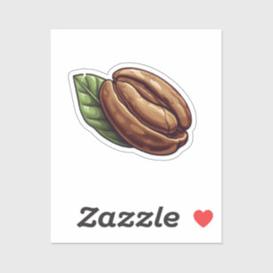Cartoon coffee bean sticker