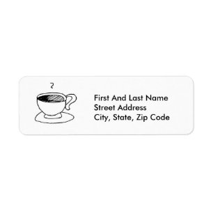 Cartoon Coffee Cup Demitasse Cute Cartoon Label