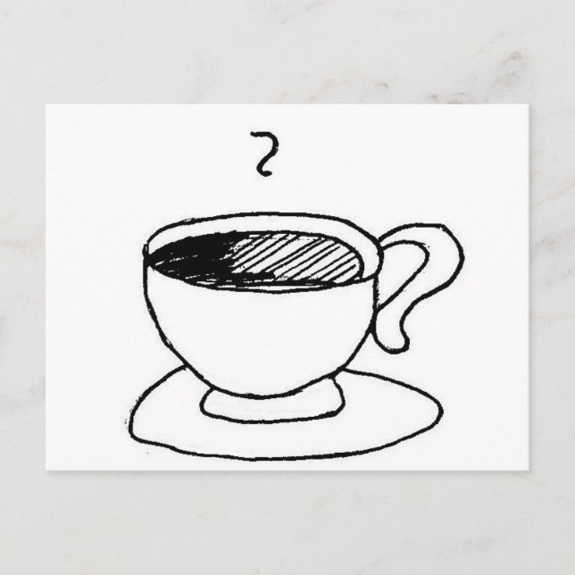 Cartoon Coffee Cup Demitasse Cute Cartoon Postcard (Front)