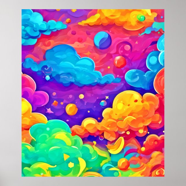 Cartoon Color Burst Art Poster (Front)