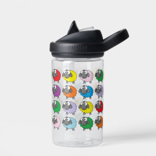 Cartoon Colorful Sheep Pattern Water Bottle