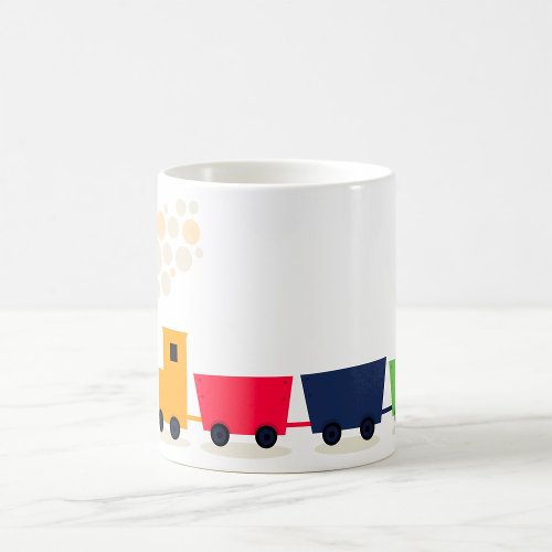 Cartoon Colourful Train Coffee Mug