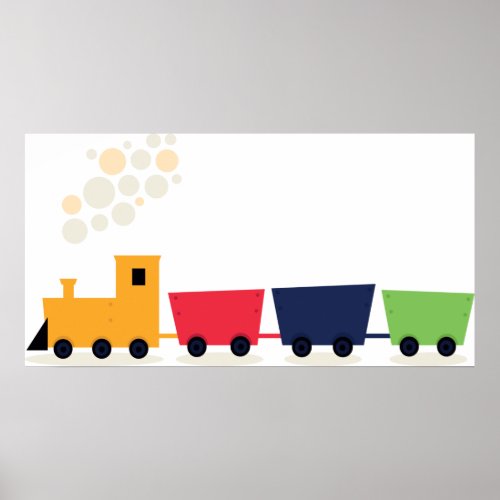 Cartoon Colourful Train Poster