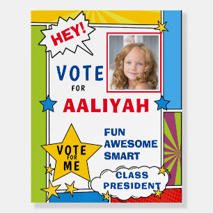 Cartoon Comic Book Style Voting school  Foam Board