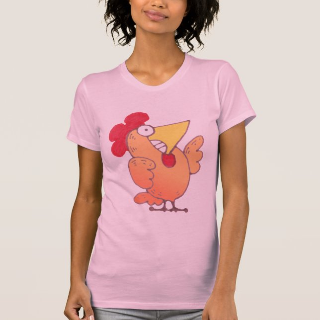 Cartoon Comic Chicken T Shirt | Silly LOL T-Shirt (Front)