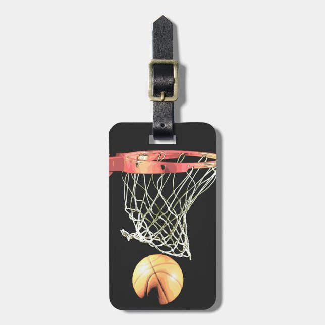 Cartoon Comic Style Basketball Luggage Tag (Front Vertical)