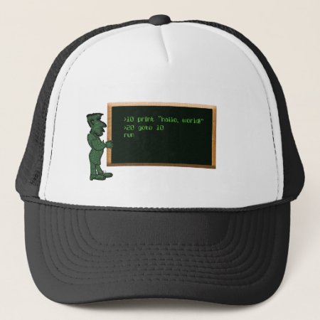 Cartoon  Computer Science Teacher Trucker Hat