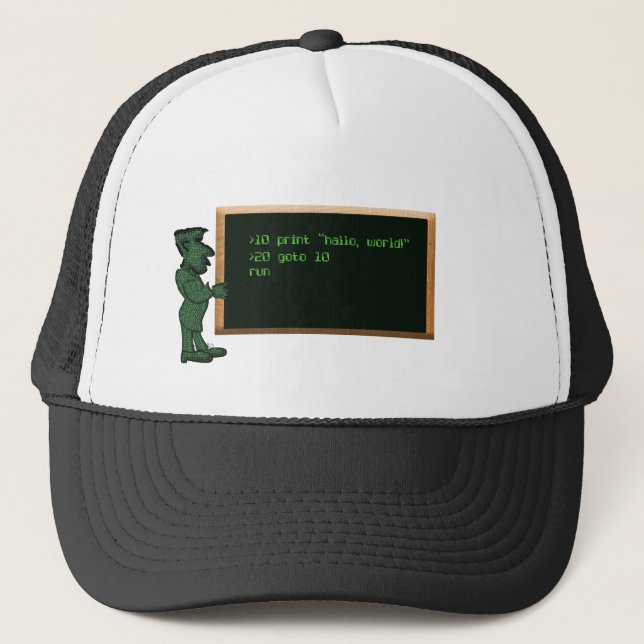 Cartoon  Computer Science teacher Trucker Hat (Front)