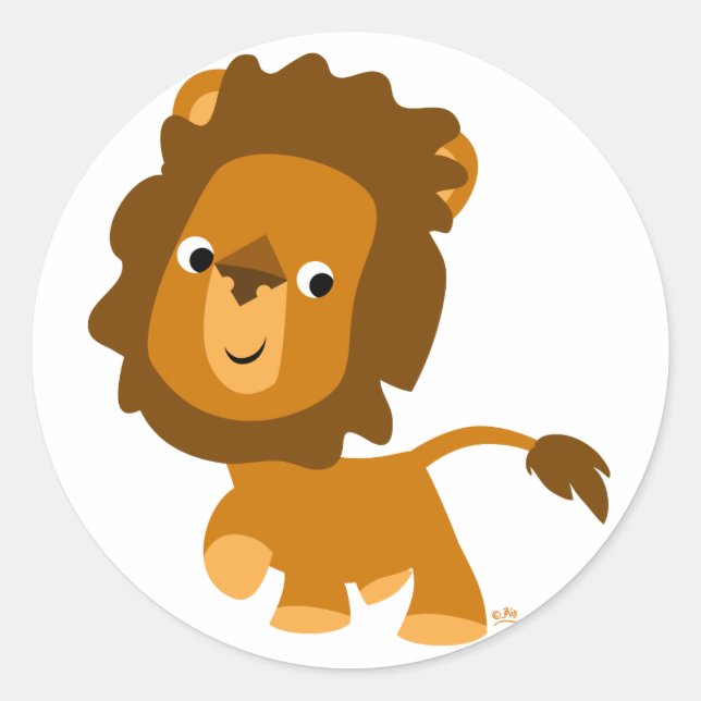 Cartoon Content Lion sticker (Front)