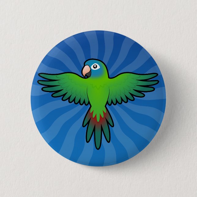 Cartoon Conure / Lorikeet / Parrot Pinback Button (Front)