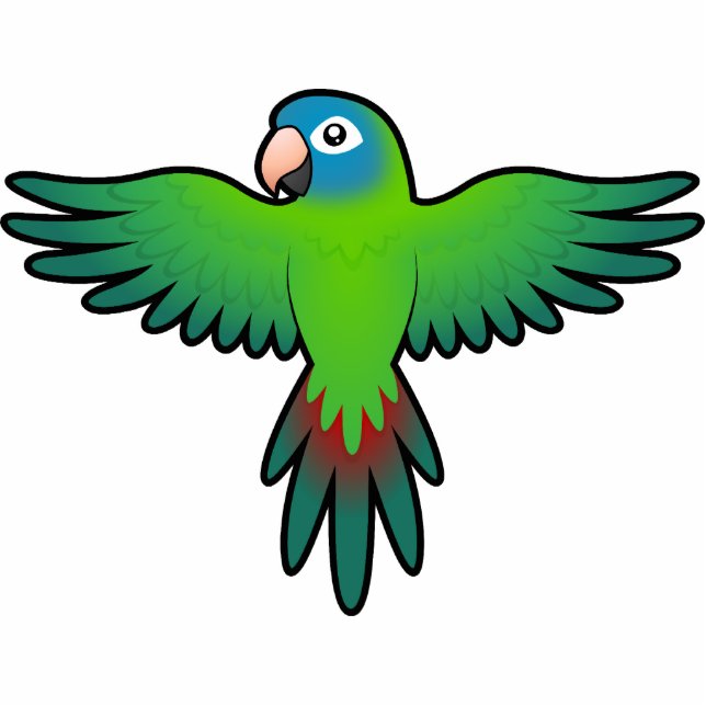 Cartoon Conure / Lorikeet / Parrot Statuette (Front)