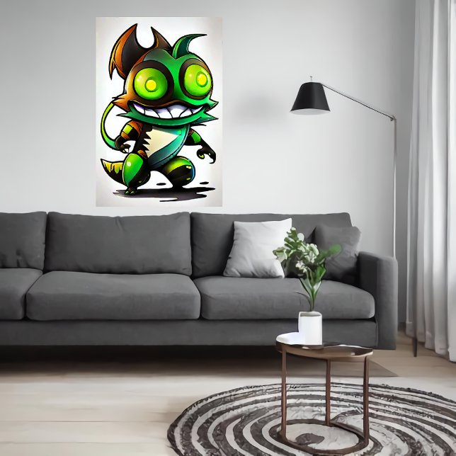 Cartoon cool alien creature | AI Art Poster (Creator Uploaded)