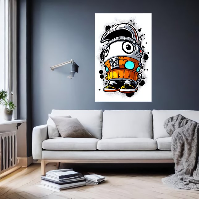 Cartoon cool robot boy | AI Art Poster (Creator Uploaded)