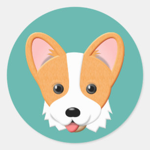 Cartoon Corgi Classic Round Sticker