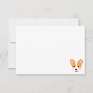 Cartoon Corgi Custom Blank Note Card