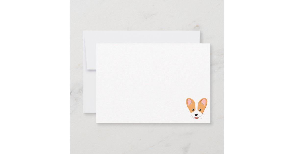 Editable Corgi Notes Cartoon Corgi Custom Blank Note Card | Zazzle