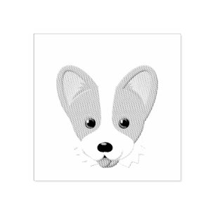 Cartoon Corgi Rubber Stamp