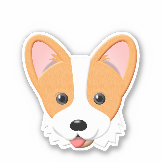 Cartoon Corgi Sticker (Front)
