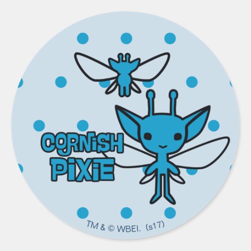 Cartoon Cornish Pixie Character Art Classic Round Sticker