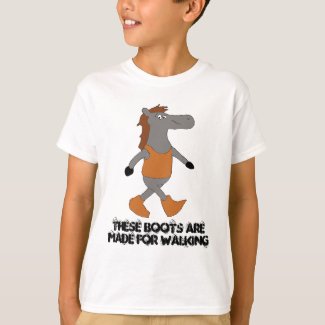 Cartoon Country Horse In Boots T-Shirt