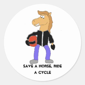 Cartoon Country Music Horse Classic Round Sticker