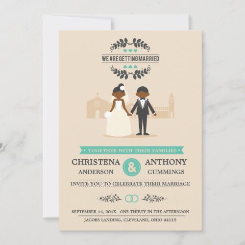 Cartoon Couple Wedding Invitation DAA