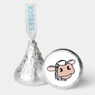 cartoon cow black white pink kiss gray farm animal hershey®'s kisses®