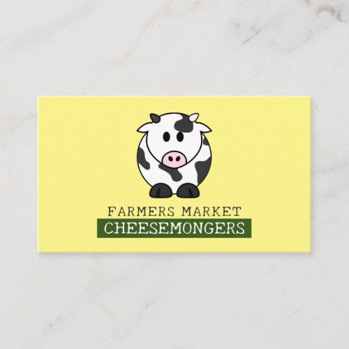 Cartoon Cow Cheesemonger Business Card