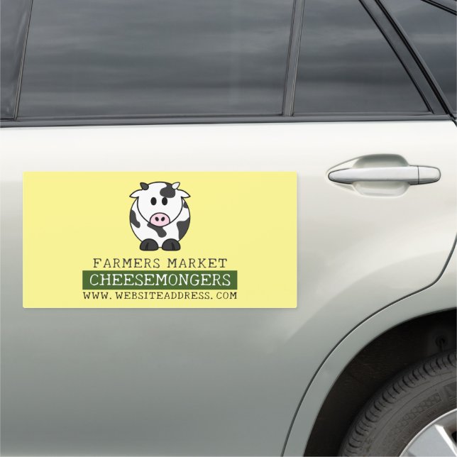 Cartoon Cow, Cheesemonger Car Magnet (In Situ)