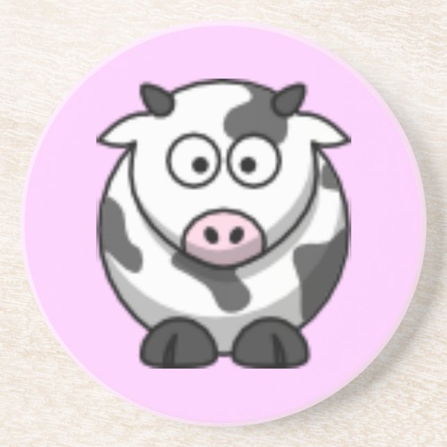 cartoon cow drink coaster (Front)
